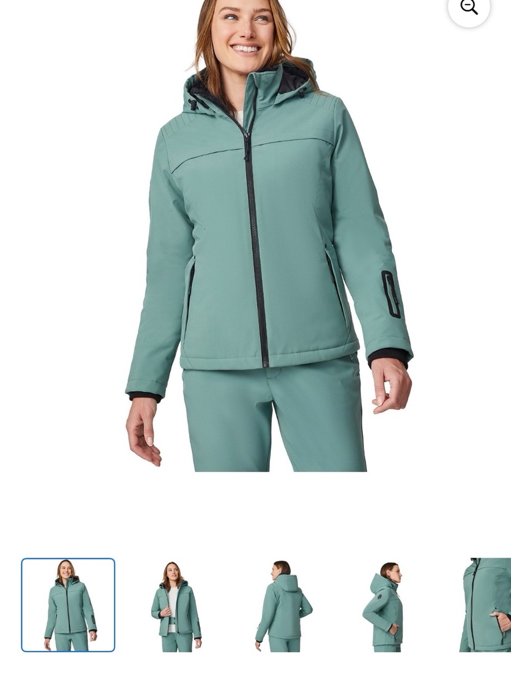 Women's Teal Softshell Hooded Jacket